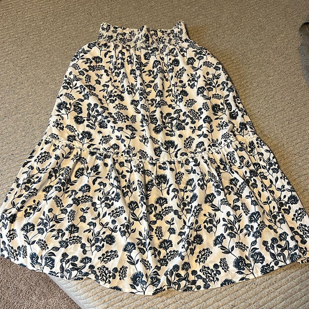 Blue and white floral maxi size medium